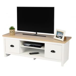 Meuble TV en bois blanc 2 portes