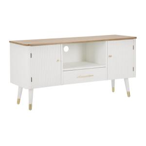 Meuble TV en bois blanc et marron cm 117x40x60