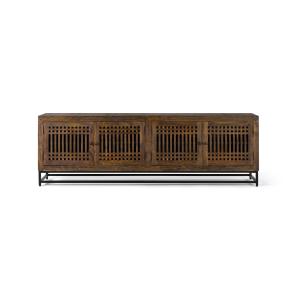 Meuble TV en bois d'acacia et métal