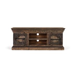 Meuble TV en bois de manguier massif avec deux portes et de…