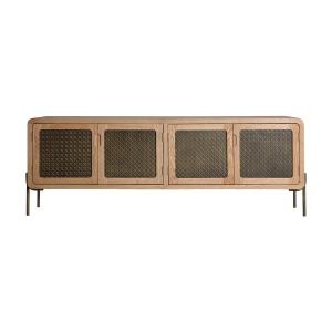 Meuble tv en bois de pin marron 161x40x56 cm