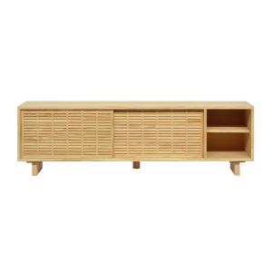 Meuble TV en bois de pin massif naturel 150 cm Verni