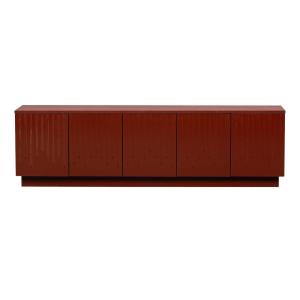 Meuble TV en bois de pin rouge merlot