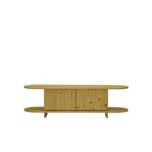 Meuble TV en bois de sapin naturel, 150 cm