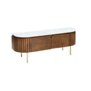 Meuble TV en bois en marbre marron 140 cm