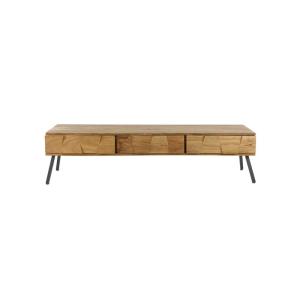 Meuble TV en bois massif d'acacier 3 tiroirs 180cm