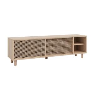 Meuble TV en bois massif naturel - une étagère - 150 cm Ver…