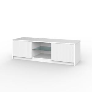 Meuble TV en mélamine et MDF blanc