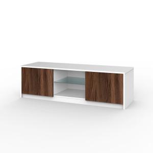 Meuble TV en mélamine et MDF blanc/chêne Rio