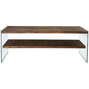 Meuble tv en pin et verre