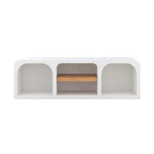 Meuble TV en plâtre blanc cassé 140 cm