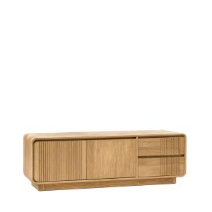 Meuble TV en teck beige L 160 cm