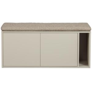 Meuble tv et banc en pin avec coussins beige