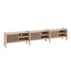 Meuble TV grand en pin massif 300,6 cm Non verni