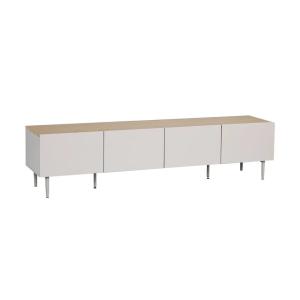 Meuble tv métal et décor bois 180cm beige et naturel