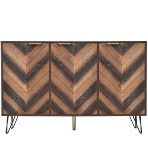 Meuble TV Moderne en Bois avec Motif Chevron
