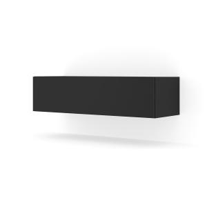 Meuble TV mural 1 porte 120 cm stratifiés noir mat