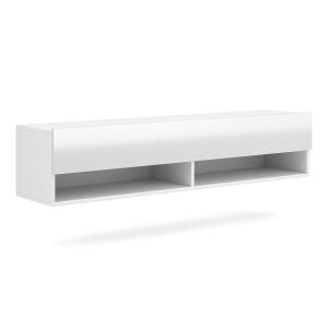Meuble TV mural 1 porte 140 cm panneaux mdf - stratifiés bl…