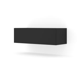 Meuble TV mural 1 porte stratifiés noir mat