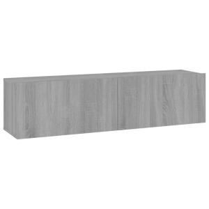 Meuble TV mural gris effet beton d'ingénierie 120x30x30 cm
