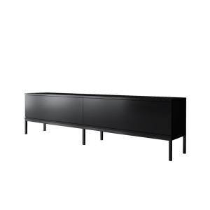Meuble TV noir 2 portes rabattables - L180 cm