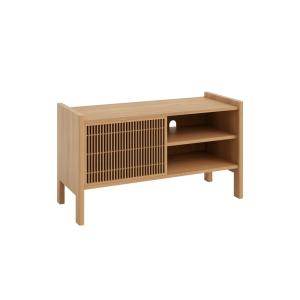Meuble TV petit en pin massif verni couleur chêne 102,2 cm