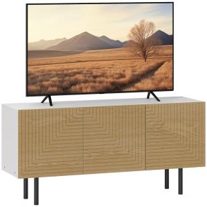 Meuble TV pour 120,5 cm placards à porte cannelée effet boi…