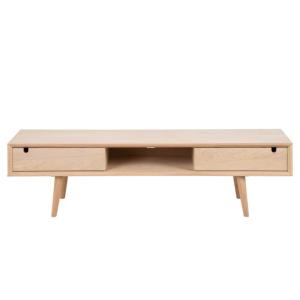 Meuble TV scandinave 160cm avec 2 tiroirs