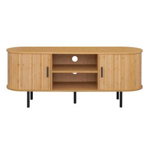 Meuble TV style contemporain 140 cm bois / noir