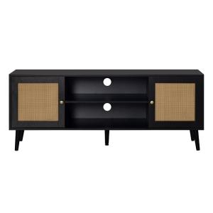 Meuble TV style contemporain 140 cm noir