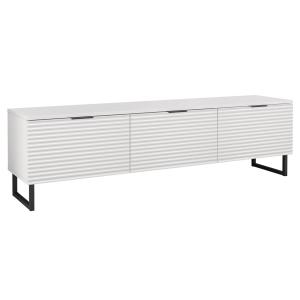 Meuble TV style contemporain 150 cm blanc / noir