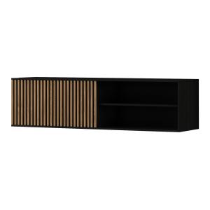 Meuble TV style contemporain 150 cm bois / noir