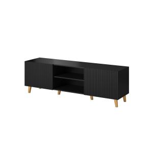 Meuble TV style contemporain 150 cm noir ou blanc