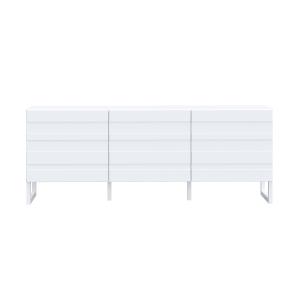 Meuble TV style contemporain 165 cm blanc