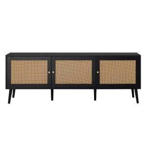 Meuble TV style contemporain 167 cm noir