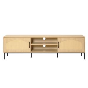 Meuble TV style contemporain 180 cm bois / noir