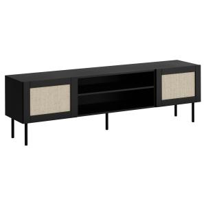 Meuble TV style contemporain 180 cm noir / beige