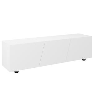 Meuble TV style contemporain 3 portes abattantes blanc laqu…