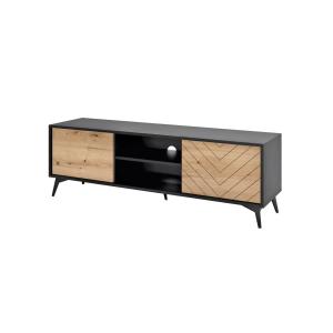 Meuble TV style industriel 154 cm bois / noir