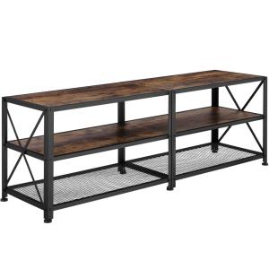 Meuble tv style industriel en panneau aggloméré bois foncé…