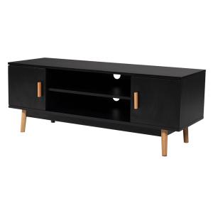 Meuble TV style scandinave avec 2 portes noir