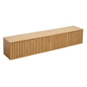 Meuble TV suspendu 160 cm scandinave bois clair