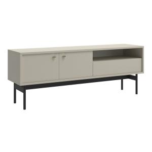 Meuble TV suspendu 3 portes, grège, 154 cm