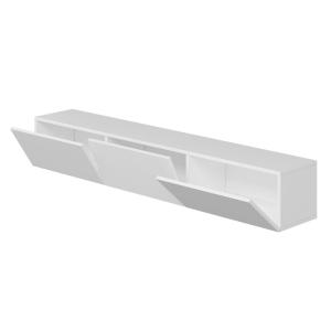 Meuble TV suspendu avec placards blanc 180cm