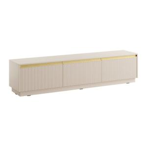 Meuble TV suspendu effet bois beige