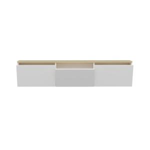 Meuble tv suspendu l160cm chêne clair et blanc