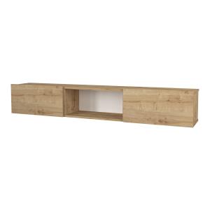 Meuble TV suspendu rangement beige 180 x 31 x 29.5 cm