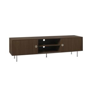 Meuble tv vintage décor bois et acier 2 portes 180cm noyer
