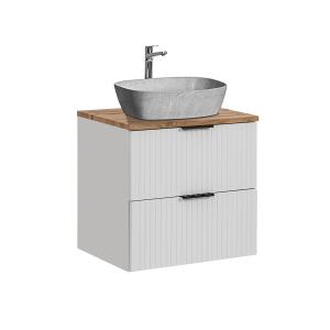 Meuble vasque effet pierre stratifiés blanc