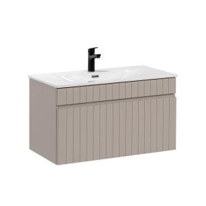 Meuble vasque encastrée stratifiés beige